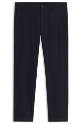 Chinos in structured stretch cotton, Dark Blue