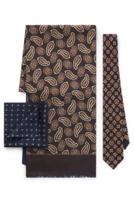 Runway neckwear gift set in silk, Patterned