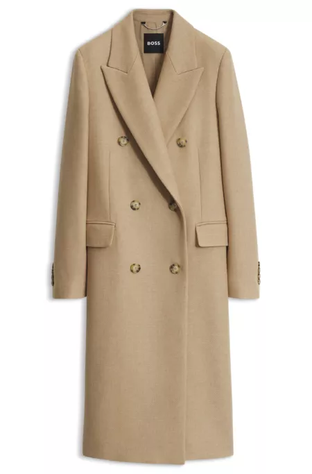 Regular-fit coat in a patterned wool blend