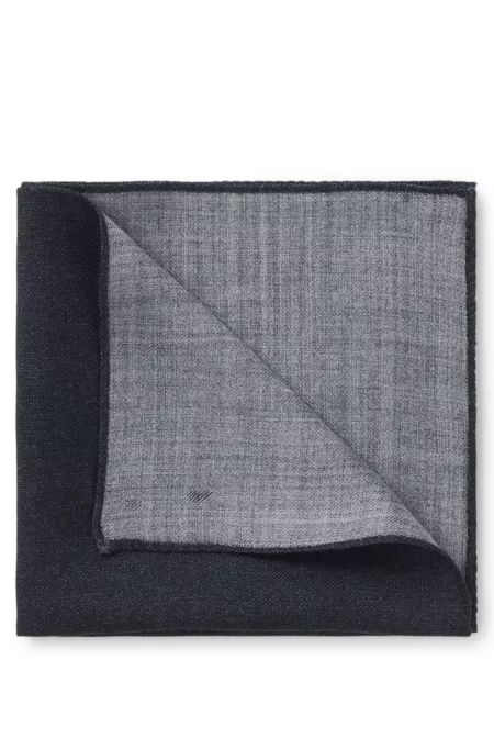 Melange pocket square in wool and silk