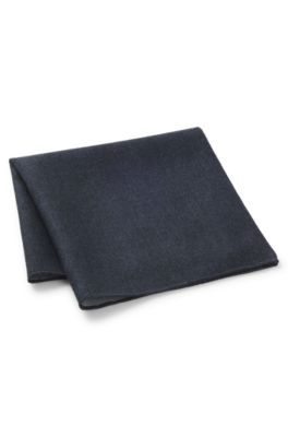 Melange pocket square in wool and silk, Light Blue