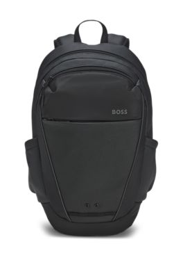 Faux-leather backpack, Black