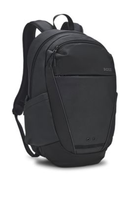 Faux-leather backpack, Black