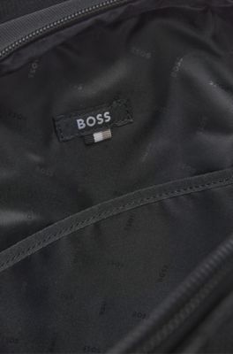 Faux-leather backpack, Black