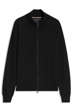 Cardigan zippé en laine vierge