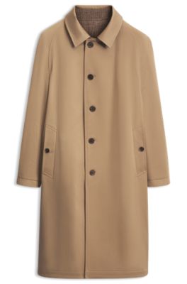 BOSS BY BECKHAM coat in Italian cotton twill, Light Beige