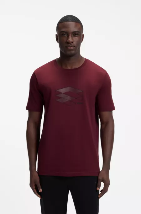 Stretch-cotton T-shirt with graphic print