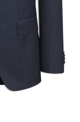 Slim-fit two-piece wool suit, Dark Blue