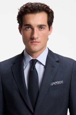 Slim-fit two-piece wool suit, Dark Blue