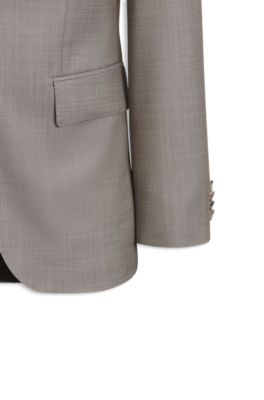 Slim-fit two-piece wool suit, Beige
