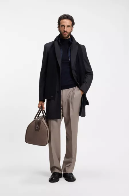 BOSS ONE slim-fit coat in wool and cashmere