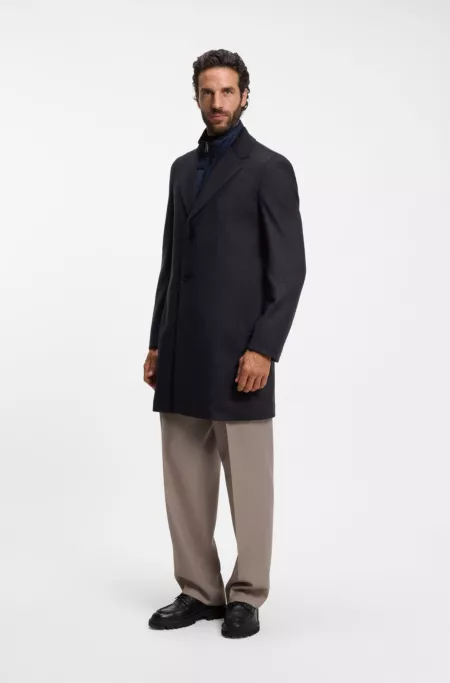 BOSS ONE slim-fit coat in wool and cashmere