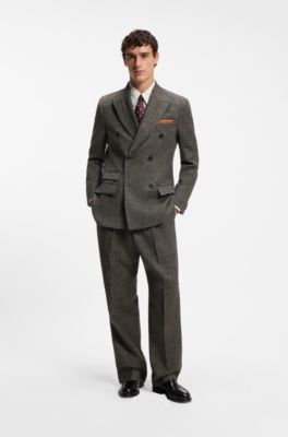 Wool-blend suit jacket, Brown