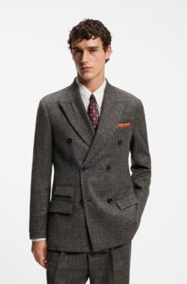 Wool-blend suit jacket, Brown