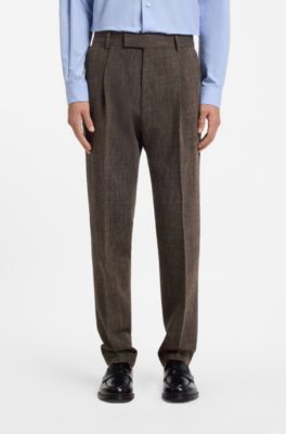 Wool-blend pants, Brown