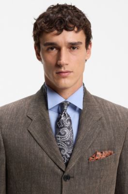 Wool-blend suit jacket, Brown