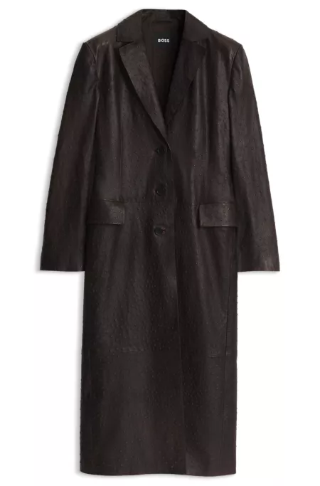 Textured leather coat