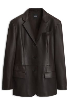 Blazer en cuir, Marron