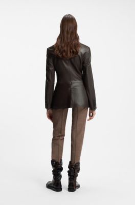 Blazer en cuir, Marron