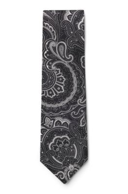 Corbata de seda con estampado por toda la prenda, Negro