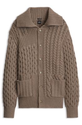 Wool-cashmere cardigan, Light Brown
