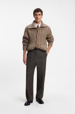 C&aacute;rdigan de lana y cachemira, Marr&oacute;n claro