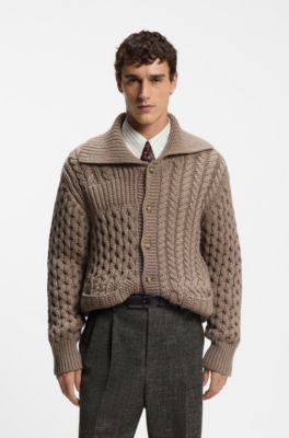 Wool-cashmere cardigan, Light Brown
