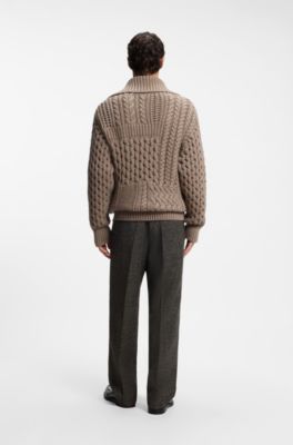 Wool-cashmere cardigan, Light Brown