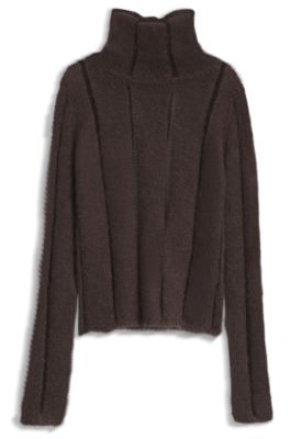 Mohair-blend sweater, Brown
