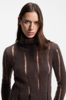 Mohair-blend sweater, Brown