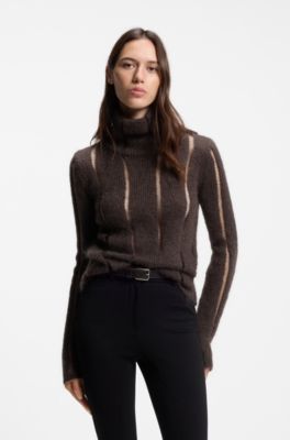 Mohair-blend sweater, Brown