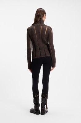 Jersey de mezcla de mohair, Marr&oacute;n