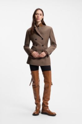 Over-the-knee leather boots, Light Brown