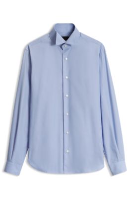 Slim-fit cotton shirt, Light Blue