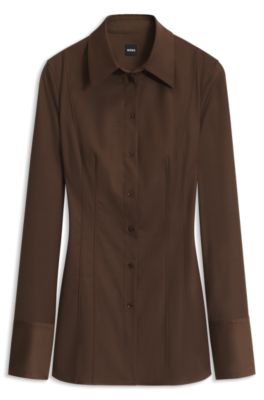 Contoured shirt, Brown