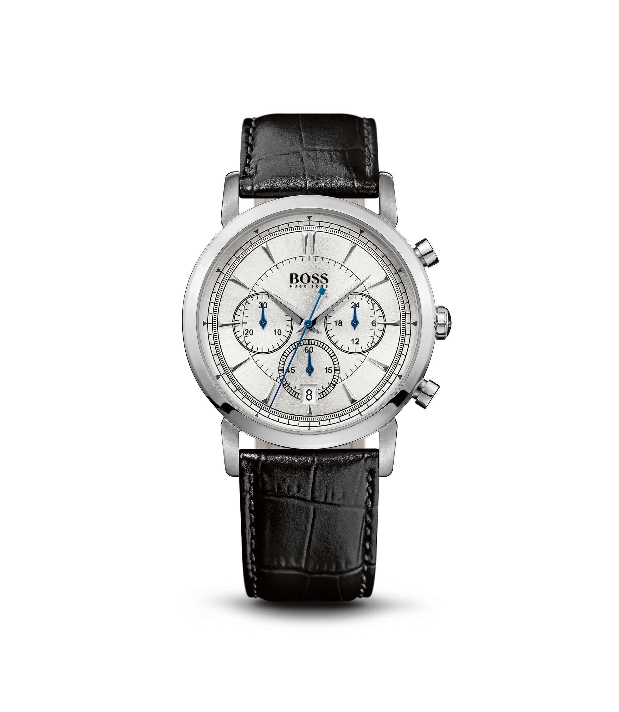 BOSS - '1512746' | Black Crocodile Embossed Leather Strap
