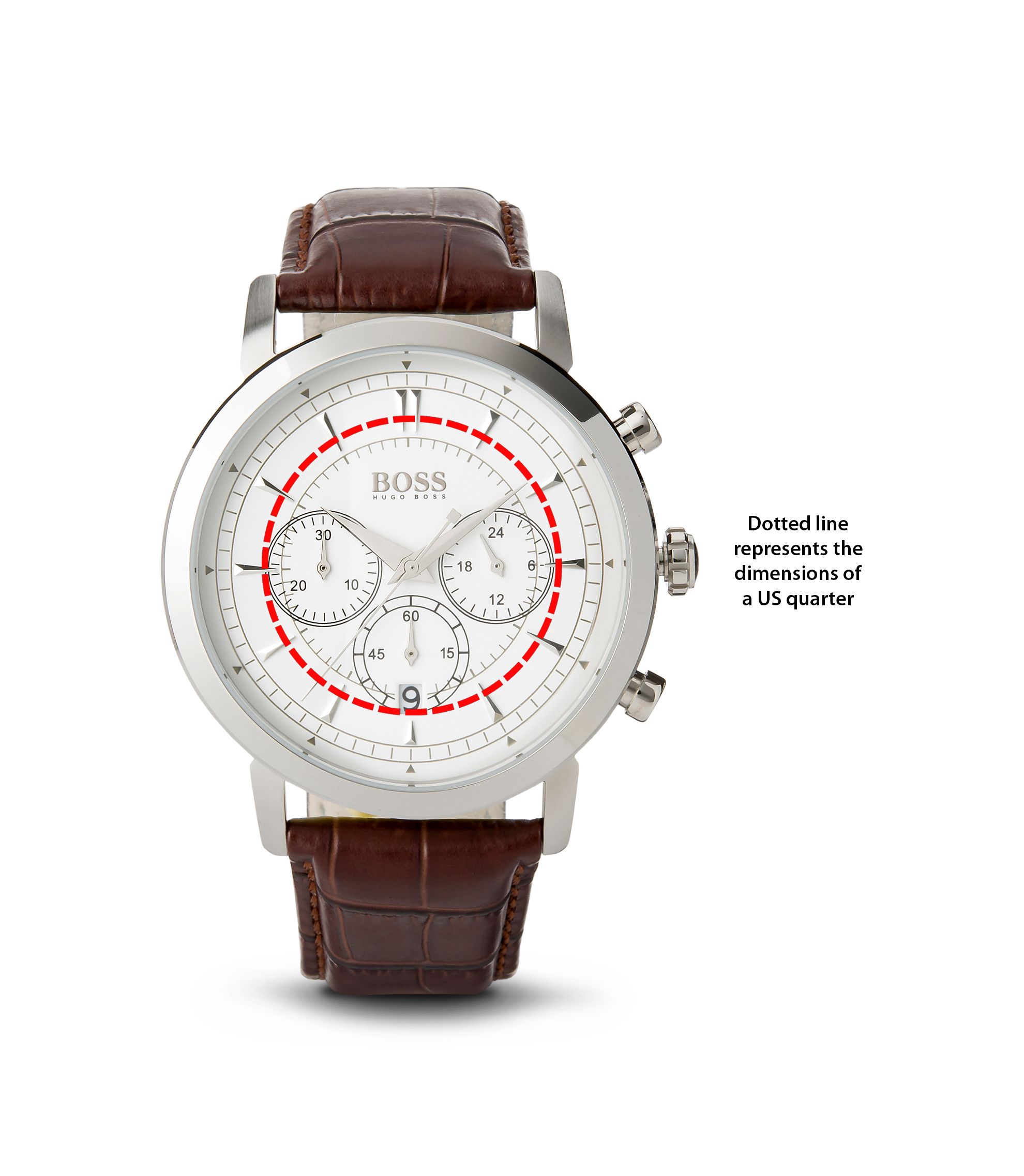 BOSS - '1512871' | Chronograph Brown Croc-Embossed Leather Strap