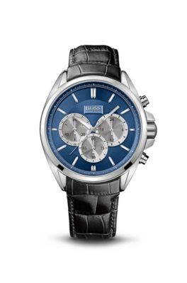 '1512882' | Chronograph Croc Embossed Leather Strap Watch, Assorted-Pre-Pack