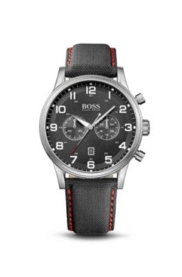 Bosphorus Watch Strap - Rolled Canvas Charcoal Black