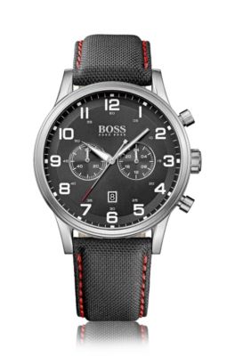 '1512919' | Chronograph Black Canvas Strap Aeroliner Watch , Assorted-Pre-Pack