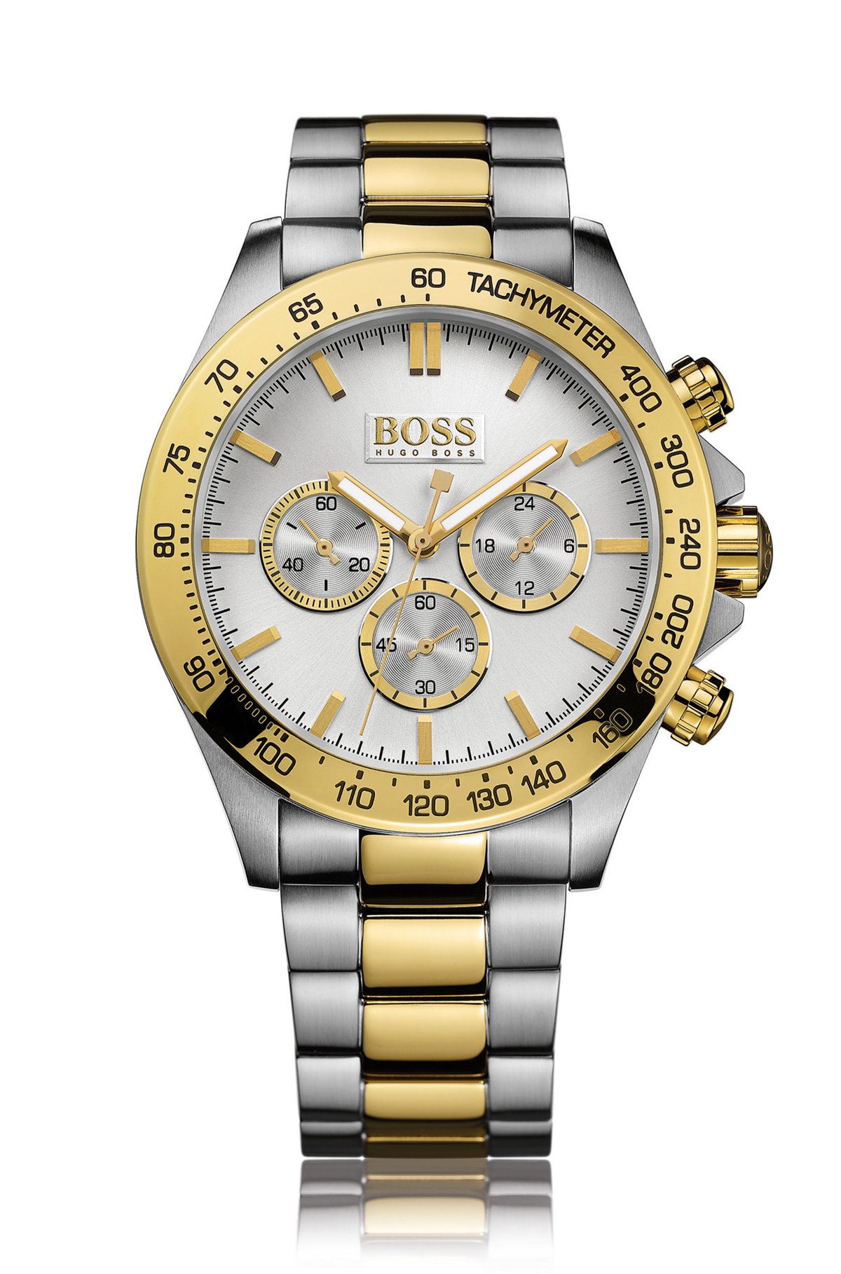 behandle Melting Mantle BOSS - '1512960' | Chronograph Stainless Steel and Yellow Gold Ikon Watch