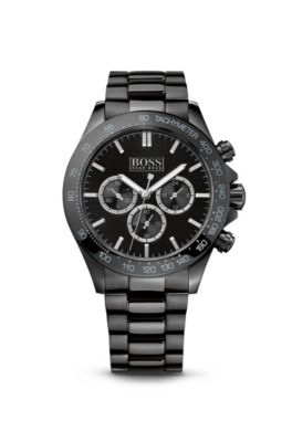 Black Watch Strap Steel Ionic | BOSS Chronograph \'1512961\' Quartz - Plated