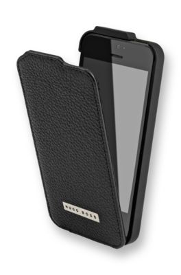 'Reflex IP5' | Leather iPhone 5/5s Flip Case, Black