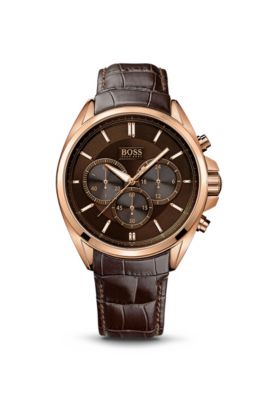 BOSS - '1513036' | Chronograph Croc-Embossed Leather Strap Driver