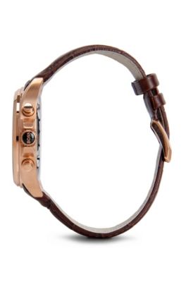 BOSS - '1513036' | Chronograph Croc-Embossed Leather Strap Driver