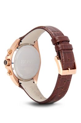 フレームセットのみ！　 Boss‼️ BOSS - '1513036' | Chronograph Croc-Embossed Leather Strap Driver