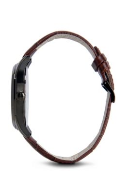 '1513023' | Brown Croc-Embossed Strap 3-Hand Quartz Ambassador Watch , Assorted-Pre-Pack