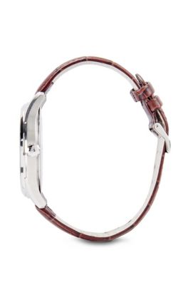 '1513041' | Croc-Embossed Leather 3-Hand Quartz Ambassador Watch, Assorted-Pre-Pack