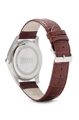 '1513041' | Croc-Embossed Leather 3-Hand Quartz Ambassador Watch, Assorted-Pre-Pack