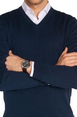 BOSS - '1513041' | Croc-Embossed Leather 3-Hand Quartz Ambassador